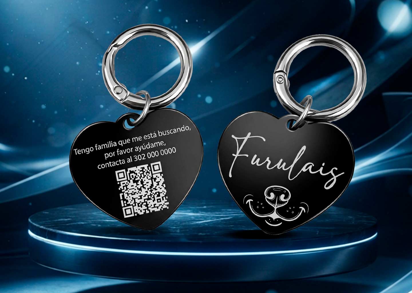 placa para perros y gatos con QR Pereira